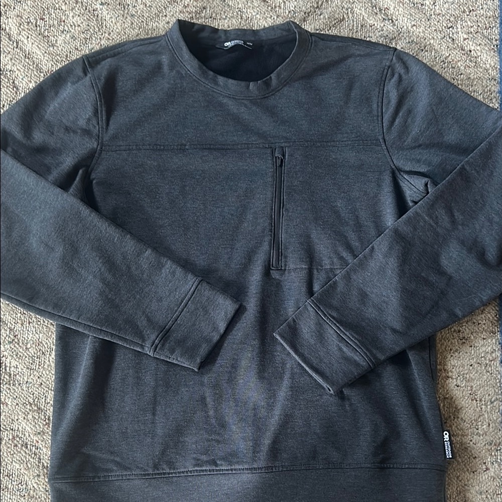 Outdoor Research Gray Crewneck Sweater with Seam Detail